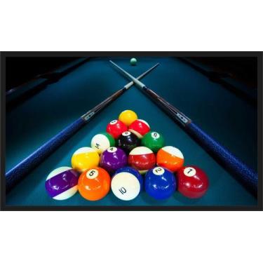 Imagem de Quadro Decorativo Sinuca Salas De Jogos Com Moldura 1 metro x 60 cm TT