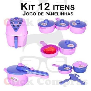 Imagem de Cozinha Infantil Jogo de Panelas e Air Fryer 12pç - Altimar