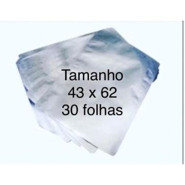 Imagem de papel chumbo prata 30  folhas 43x62 - RAMOS & SILVA EMBALAGENS, prata