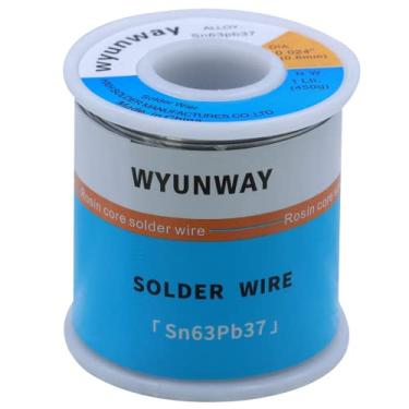 Imagem de wyunway Fio de solda 63/37 estanho/chumbo com núcleo de resina de fluxo para peso líquido de solda elétrica (450 g)