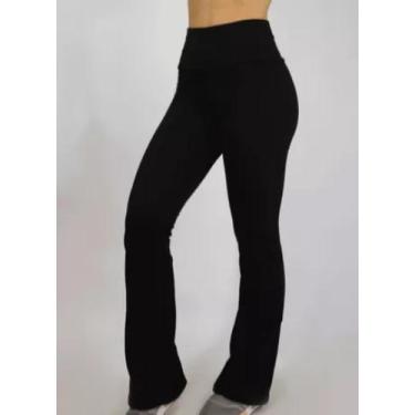 Imagem de Calça Flare Boca De Sino Bailarina Cintura Alta - Preta ou Cinza - Tch