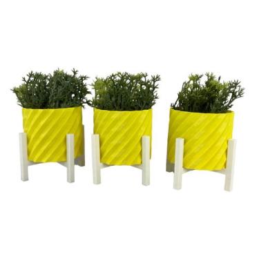 Imagem de Kit 3 Vasos Flor Cachepo Delicado Decoração Nicho Sala Rack - Sttark, 