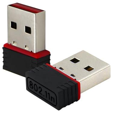 Imagem de Pacote com 2 adaptadores WiFi USB sem fio com driver gratuito de 150 Mbps, banda única de 2,4 GHz, driver gratuito para Win10/11 Plug and Play
