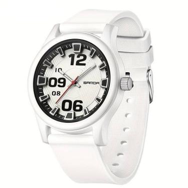 Imagem de Relógio Feminino De Quartzo - à Prova D`água, Leve Com Pulseira De Silicone Branco