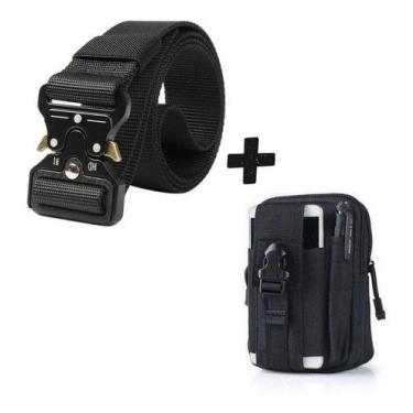 Imagem de Cinto Com Fivela De Engate Rápido e  Pochete - Tem Tudo OnLine, Preto,