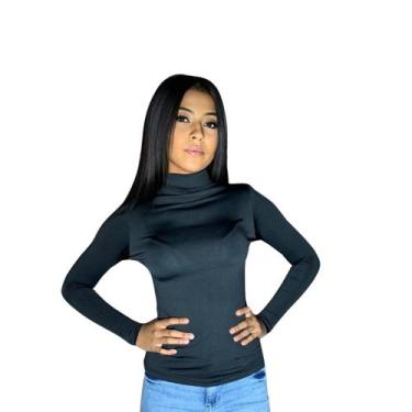 Imagem de Segunda pele básica veste bem o ano todo camisa gola alta linda - COWG