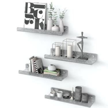 Imagem de Prateleiras de acrílico, pacote com 4 prateleiras flutuantes de 39,9 cm para parede, prateleiras de exibição Funko Pop Lego, estantes de livros infantis, prateleira suspensa para banheiro, quarto,