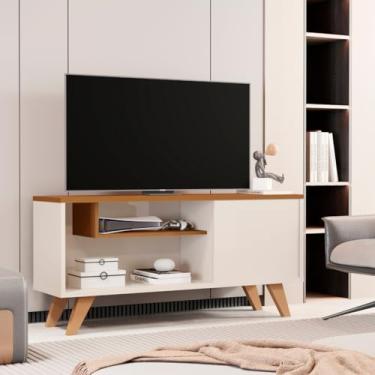 Imagem de Rack De Tv Para Sala, Moderno Com Prateleiras Heitor Mobi (Off White)