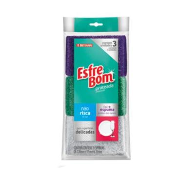 Imagem de Esponja Prateada Esfrebom 3un Bettanin