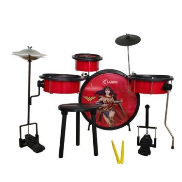 Imagem de Bateria Infantil Luen Personagens Resistente Musicalização