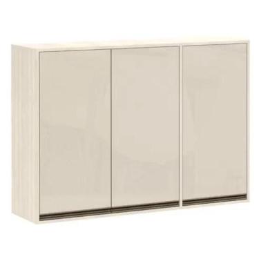 Imagem de Armario Aéreo Luciane Linea 3 Portas 120cm Mocca Laca - Luciane Móveis