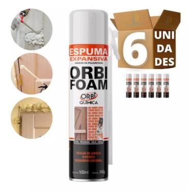 Imagem de Kit 6 Espuma Expansiva Orbi Foam 500ml