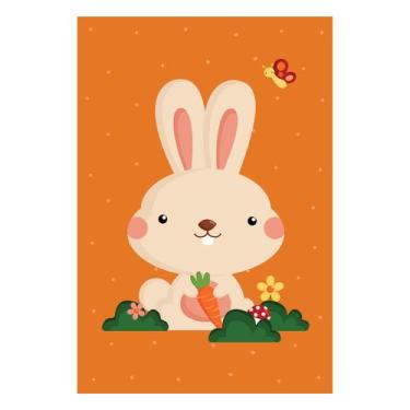 Imagem de Placa Decorativa Infantil Coelho e Borboleta 30x40cm - Quartinhos