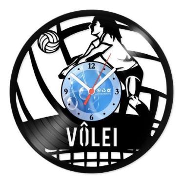 Imagem de Relógio De Parede Disco Vinil Esportes - Vôlei - VES-089 - Modernarte