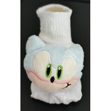 Imagem de Meia bebê pantufa bichinhos menina/menino  - Kadu modas, Sonic azul