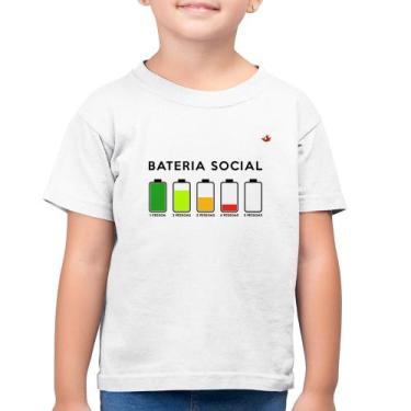 Imagem de Camiseta Algodão Infantil Bateria Social - Foca na Moda, Branco, 10