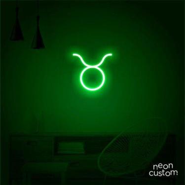 Imagem de luminaria letreiro Neon Led Signo Touro 50x55 luminoso decoração p/ se