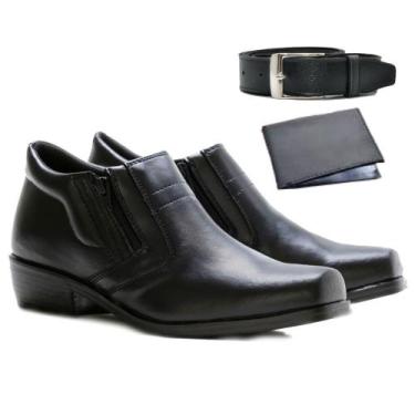 Imagem de Botinha Social Masculina material ecológico Bico Quadrado Cano Curto c