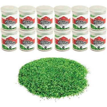 Imagem de Glíter PVC Verde Bandeira 3G - Pacote com 12 Potes - Honey