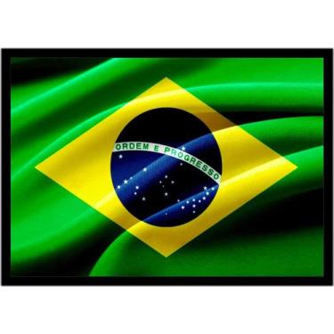 Imagem de Quadro Decorativo Bandeira Do Brasil Emblema País Salas Escritórios Lo