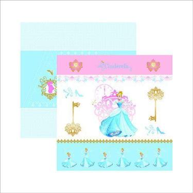 Imagem de Papel Scrap Festa Disney Cinderela 1 CenÁRio E Bandeirolas Sdfd70 - To