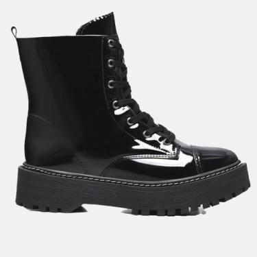 Imagem de Bota Coturno Feminino Confort Casual Costurado - B2C Shoes, Preto, 38