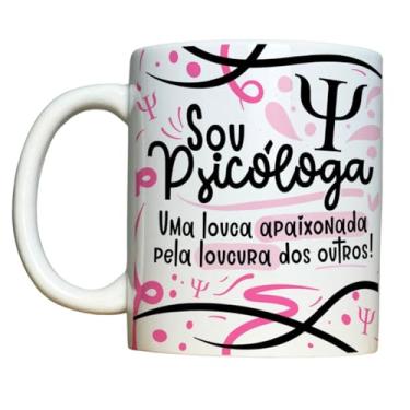 Imagem de Caneca Psicóloga Psicologia Feminina Divertida Branca 324ml