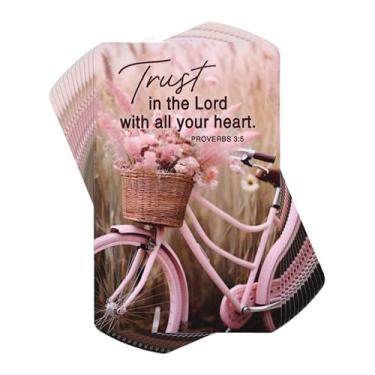 Imagem de BKMPK-627 Trust in The Lord with All Your Heart - Provérbios 3:5-3,8 x 6,8 cm Marcador de livro de cartão rosa para cartolina de papel; pacote com 12