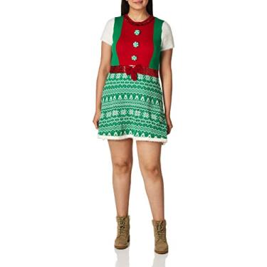 Imagem de Blizzard Bay Vestido túnica, suéter de Papai Noel impertinente de Natal juvenil, Verde (candy), 50