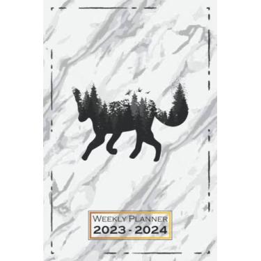 Imagem de Weekly Planner 2023-2024: 6x9 inches | From Sunday to Saturday | One Week on a Double Page | with Monthly Overview | Softcover | Fox Animal Nature | qx1