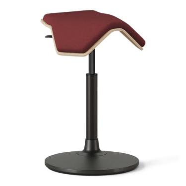 Imagem de Branch Banco de sela – Assento ativo ajustável em altura com design ergonômico, tecido de poliéster reciclado, banco oscilante suporta movimento em todas as direções, banco para casa e escritório –