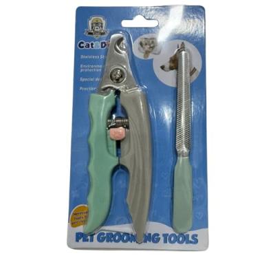 Imagem de Kit Cortador De Unha Pet Com Lixa Cão Gato cachorro (verde)