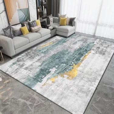 Imagem de Tapete cinza claro verde estilo moderno decoração de sala de estar tapete grande sofá cabeceira área tapetes quarto sala, flanela 18,120x160cm 47x63in