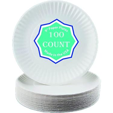 Imagem de Pratos de papel de 23 cm sem revestimento - Pacote com 100 unidades