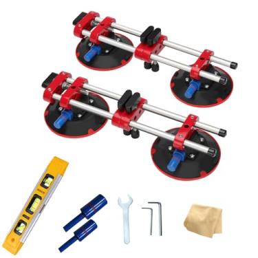 Imagem de Conjunto de 2 conjuntos de costura sem costura com ventosas a vácuo de 15 cm, conjunto de costura de granito para união e nivelamento de bancada, marceneiro de costura para azulejo, pedra (com bomba