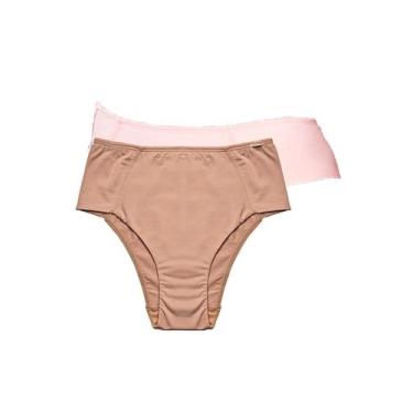Imagem de Kit com 2 Calcinhas Alta Hope 33860 Colorido, Bege, G