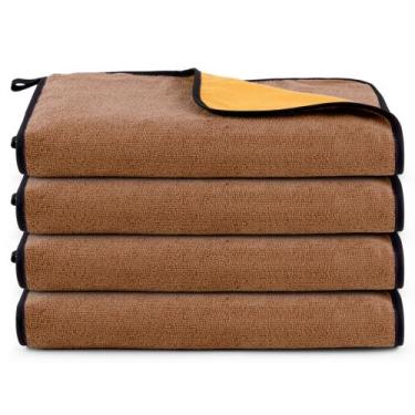 Imagem de Kit 04 Panos Flanela E Microfibra Dupla Face Toalha Para Limpeza Em Ge