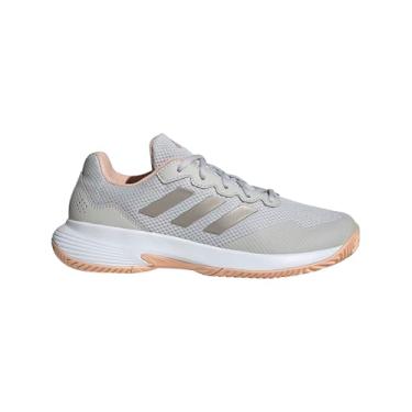 Imagem de adidas Tênis feminino Gamecourt 2 W, Cinza/Cyber Metallic/Coral em pó, 38