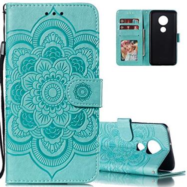 Imagem de LEECOCO Capa para Moto G7 Power Mandala Embossing Luxury PU Leather Flip Notebook Carteira estilo livro suporte magnético slot para cartão Folio bumper capa de proteção para Motorola Moto G7 Power