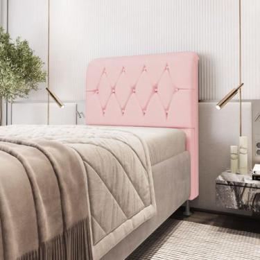 Imagem de Cabeceira Sirus 90 Premium Couro Artificial Aradecor , Rosa Bebê, SOLT