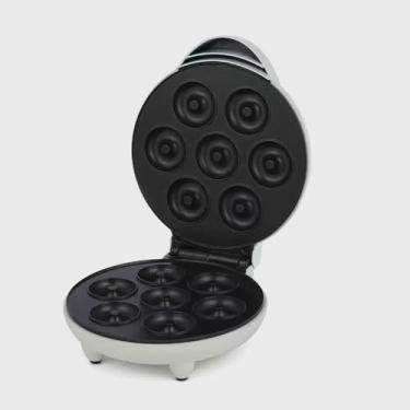 Imagem de Máquina de donuts para pequeno-almoço Máquina de bolos Máquina de bolos redondos Máquina de bolos para cozer bolos Máquina de waffles Sanduíche para pequeno-almoço (branco)