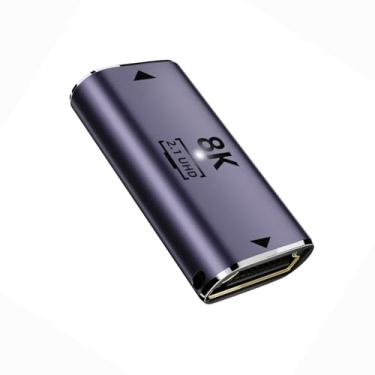 Imagem de NFHK HDMI fêmea para HDMI 2.1 fêmea UHD extensão adaptador conversor dourado suporta HDTV 8K 60hz