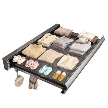 Imagem de Varal De Parede Varal Retrátil, Material De Alumínio Espacial, Malha Grossa, Com Ganchos Pequenos, Boa Ventilação(Gray,45CM)