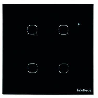 Imagem de Interruptor Smart Touch Wi-Fi Izy com 4 Teclas Preto - Intelbras - EWS 1004