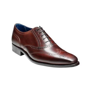 Imagem de BARKER Johnny Sapato social masculino Brogue Oxford feito à mão - Elegância atemporal e artesanato superior - Roupa formal e de negócios, Panturrilha marrom escuro, 39