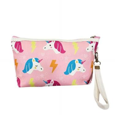 Imagem de Bolsa Necessaire Unicórnio Para Maquiagem Cosméticos Divisória Mala Vi