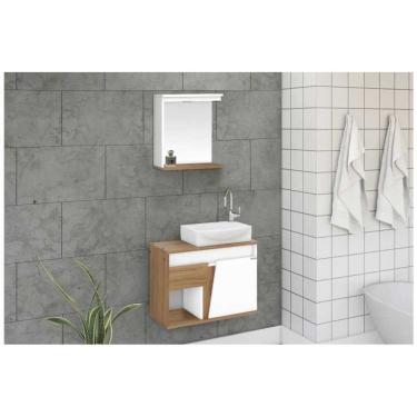 Imagem de Armario Banheiro Kit Sicilia  67,5cm Nogal Rorato