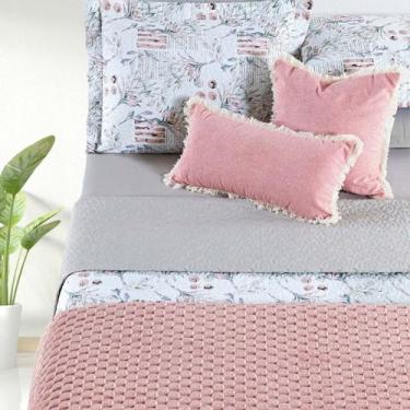 Imagem de Cobre Leito Casal Padrão Matelado Percale 200 Fios Cotton - Bia Enxova