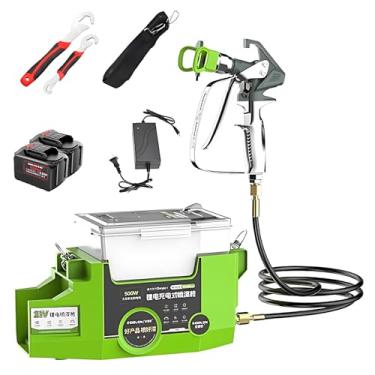 Imagem de Pulverizador de tinta com tanque de potência de 500 W com baterias de 6,0 Ah, pode pulverizar 12,6 litros, pulverizador de tinta sem ar de 1400 ml com 15 Mpa, 6 velocidades, pode pulverizar tinta