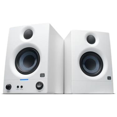 Imagem de PreSonus Monitores de estúdio Eris 3.5 (brancos), par — alto-falantes de estante alimentados por 8,9 cm, estéreo, computador de mesa, produção de música de campo próximo, gravação de mixagem de áudio
